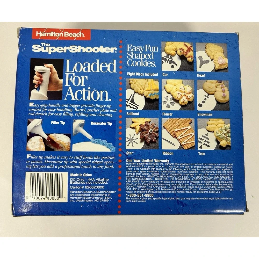 Hamilton Beach Super Shooter COOKIE PRESS Decorator Kit As seen on TV